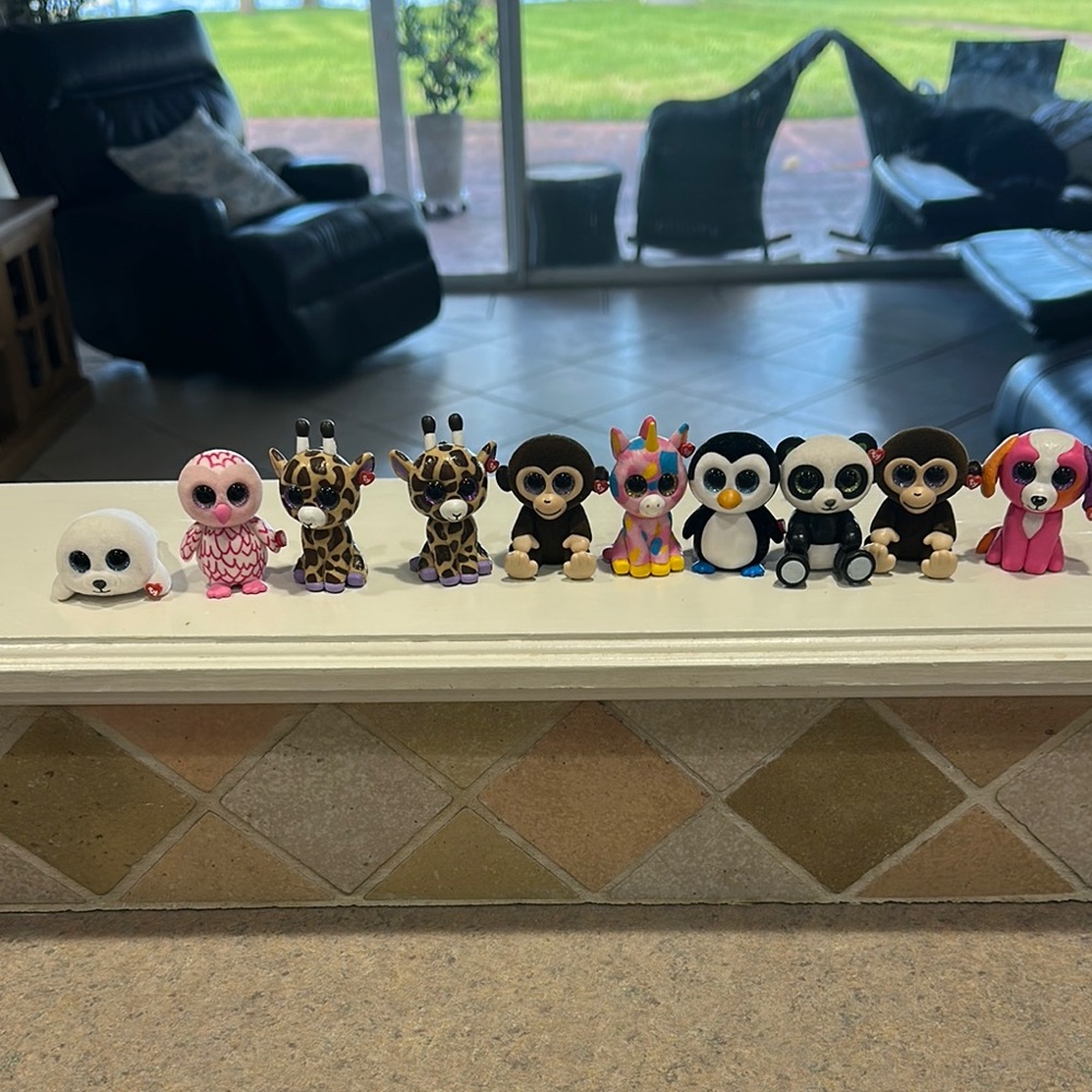Ty White and Pink Stuffed Animals Collection